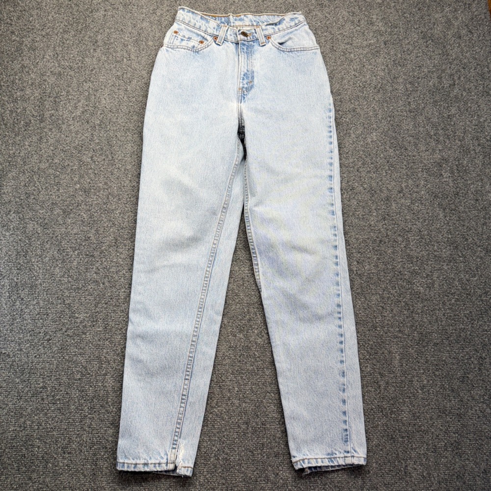 Vintage Levis 512 Slim Fit Tapered Leg Light Wash High Waisted Jeans 9 S 23x27.5